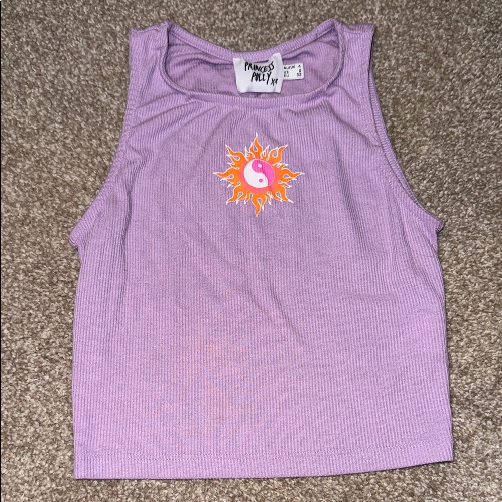 Princess Polly Lilac Tank Top with Sun Design
